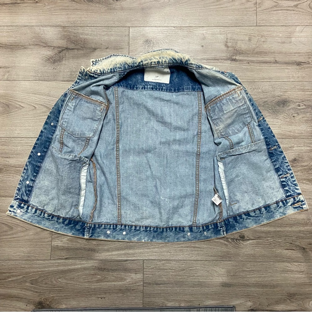 Acid Wash Aeropostale Denim Vest Grunge Steam Punk Festival - Picture 8 of 12